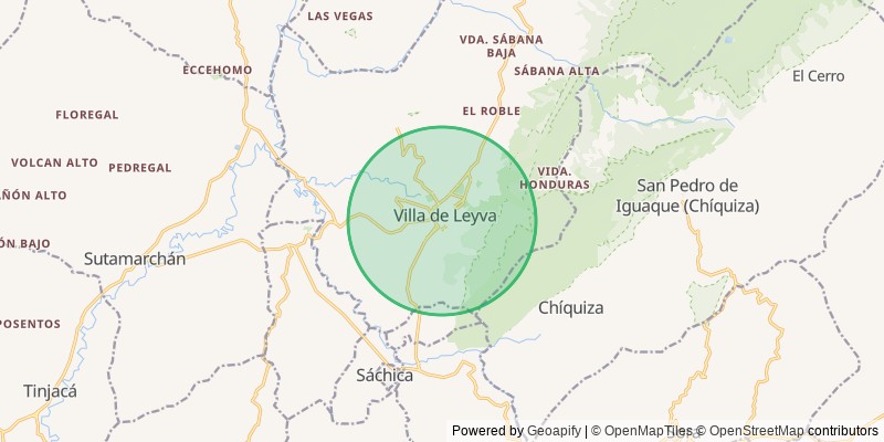 Mapa del municipio de Villa de Leyva
