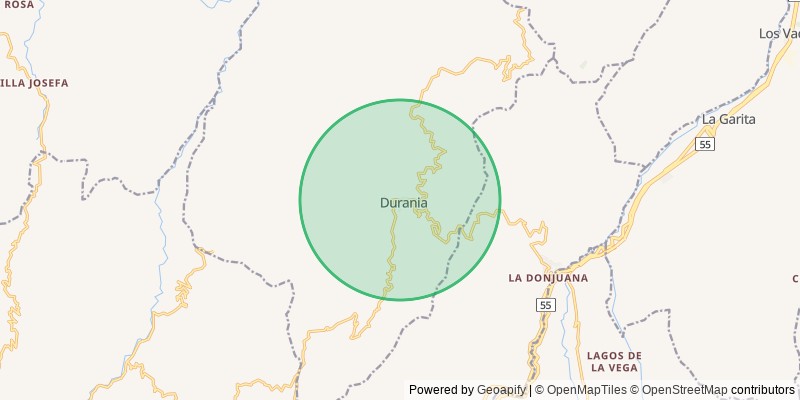 Mapa del municipio de Durania