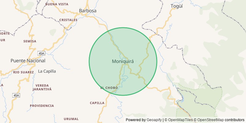 Mapa del municipio de Moniquirá