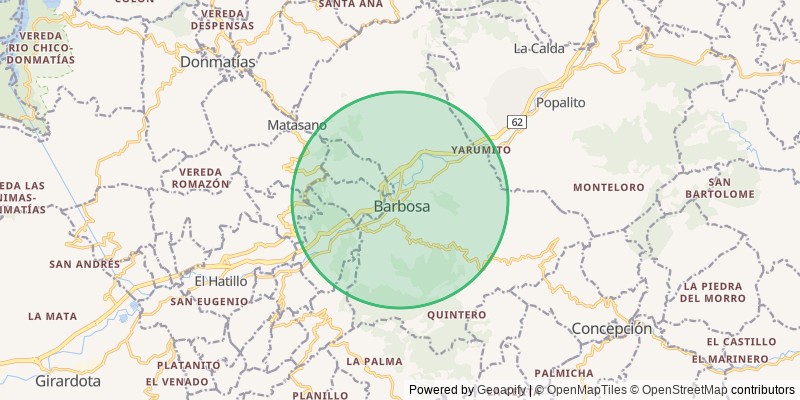 Mapa del municipio de Barbosa