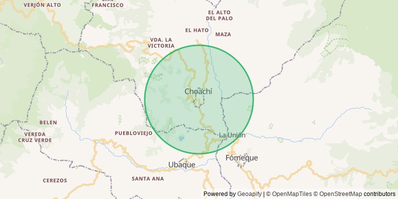 Mapa del municipio de Choachí