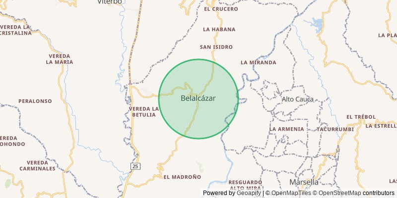 Mapa del municipio de Belalcázar
