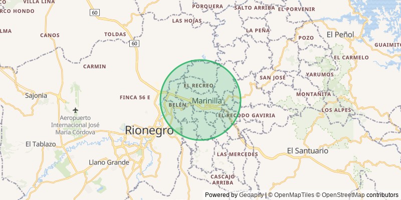 Mapa del municipio de Marinilla