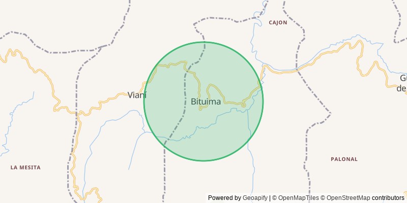 Mapa del municipio de Bituima