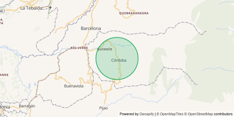 Mapa del municipio de Cordoba