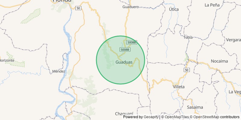 Mapa del municipio de Guaduas