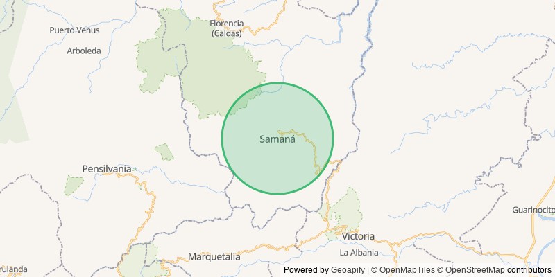 Mapa del municipio de Samana