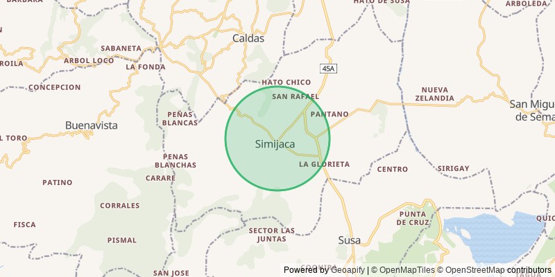 Mapa del municipio de Simijaca