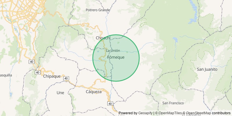 Mapa del municipio de Fomeque