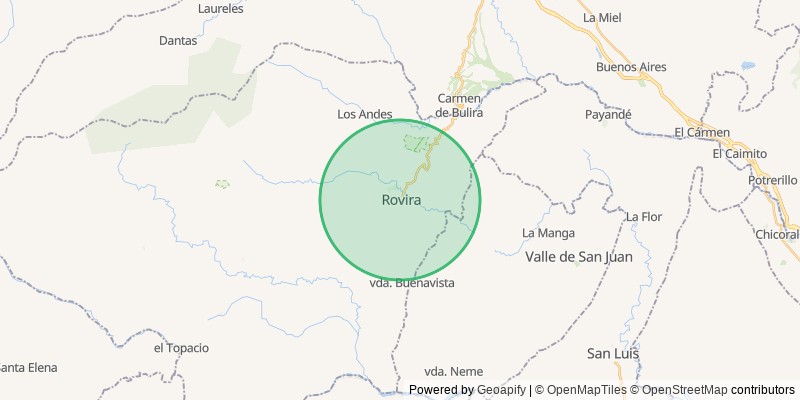 Mapa del municipio de Róvira