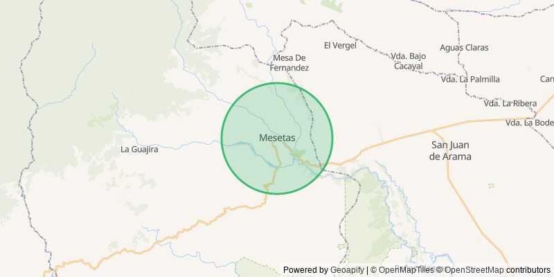 Mapa del municipio de Mesetas