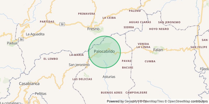 Mapa del municipio de Palocabildo