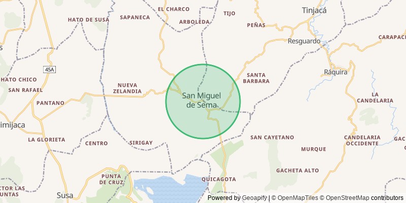 Mapa del municipio de San Miguel de sema