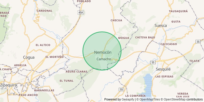 Mapa del municipio de Nemocon