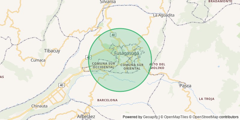 Mapa del municipio de Fusagasugá (Chinauta)