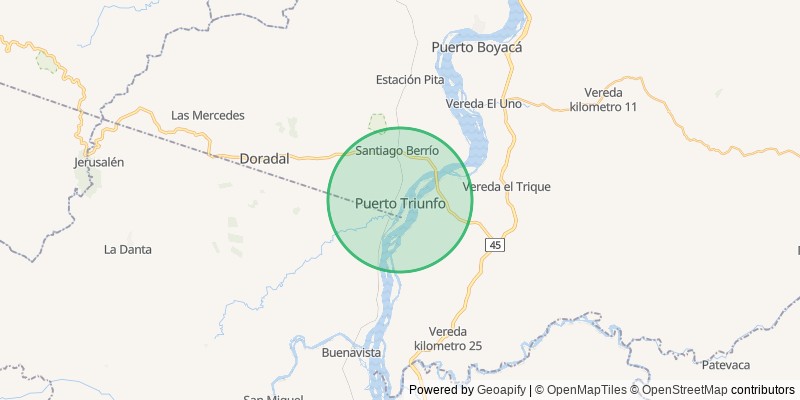 Mapa del municipio de Puerto Triunfo