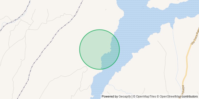 Mapa con la zona aproximada de la finca