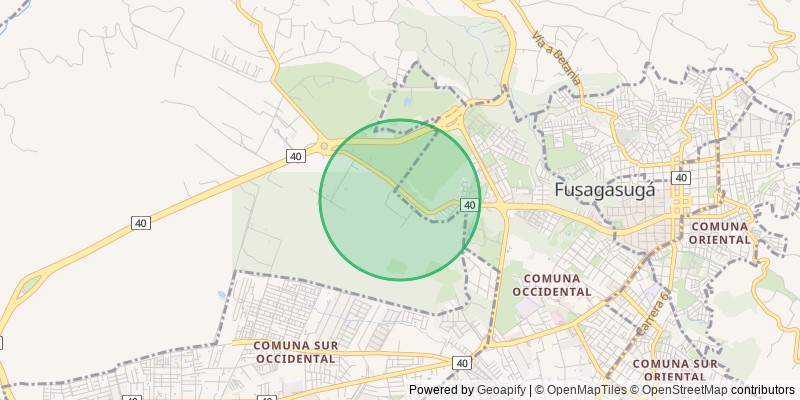 Mapa con la zona aproximada de la finca