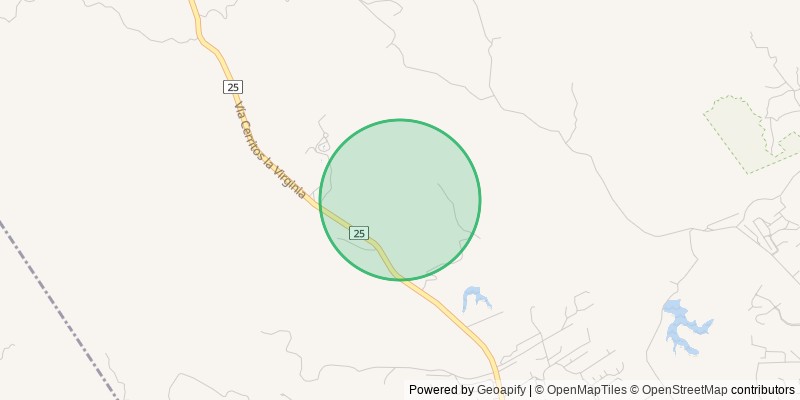 Mapa con la zona aproximada de la finca