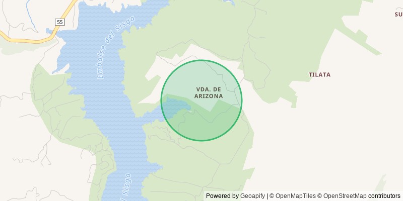 Mapa con la zona aproximada de la finca
