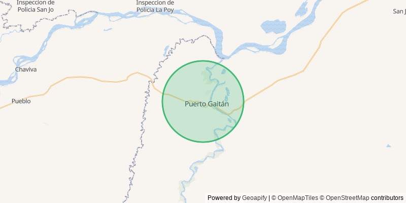 Mapa del municipio de Puerto Gaitan