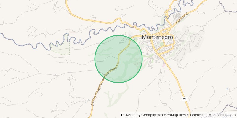 Mapa con la zona aproximada de la finca