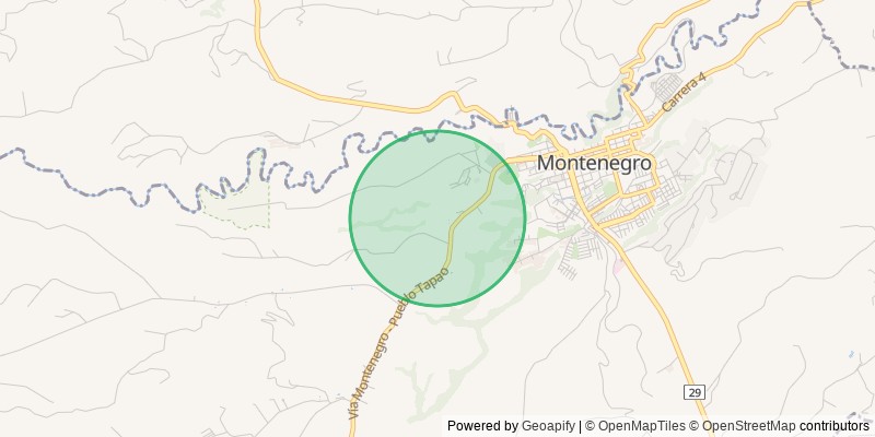 Mapa con la zona aproximada de la finca