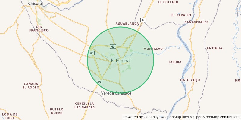 Mapa del municipio de Espinal