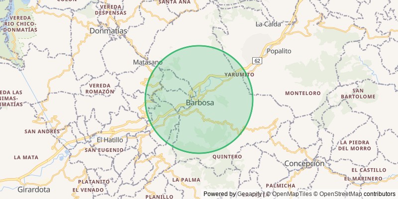 Mapa del municipio de Barbosa