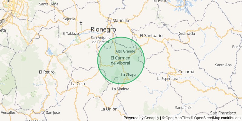 Mapa del municipio de Carmen de Viboral