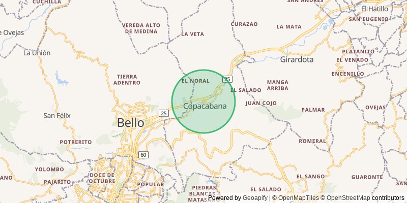 Mapa del municipio de Copacabana
