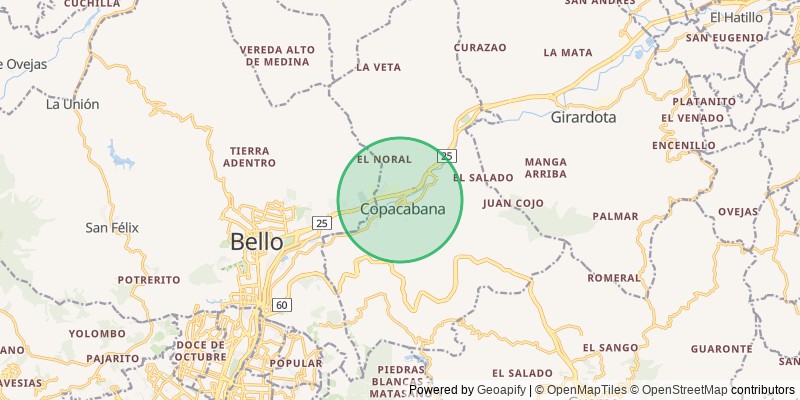 Mapa del municipio de Copacabana