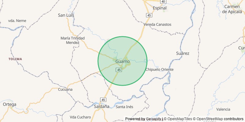 Mapa del municipio de Guamo