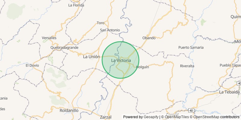 Mapa del municipio de La Victória