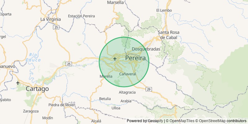 Mapa del municipio de Pereira
