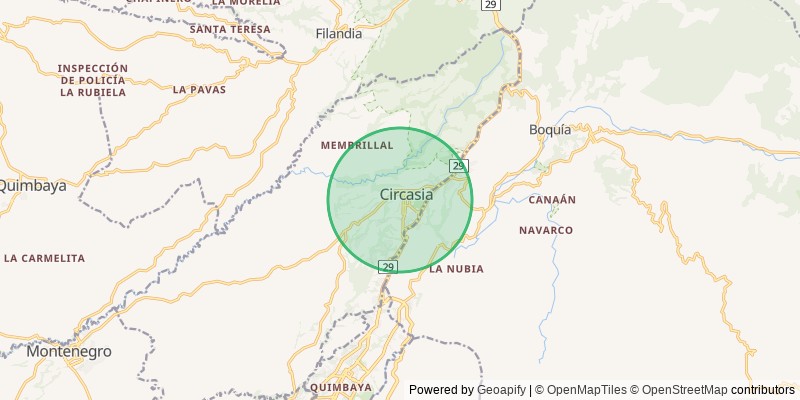 Mapa del municipio de Circasia