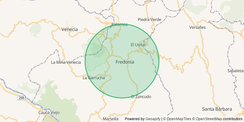 Mapa del municipio de Fredonia