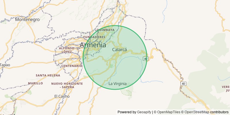 Mapa del municipio de Calarcá