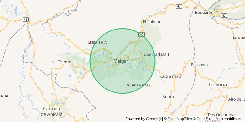 Mapa del municipio de Melgar