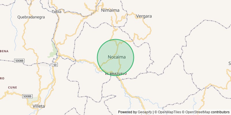 Mapa del municipio de Nocaima