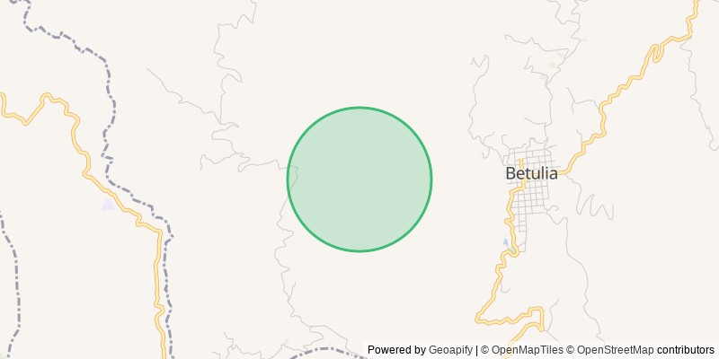 Mapa con la zona aproximada de la finca