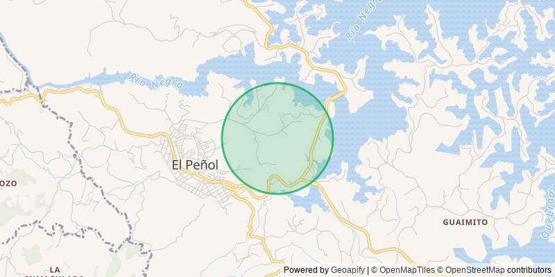 Mapa con la zona aproximada de la finca