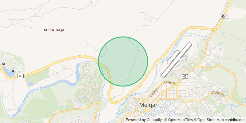 Mapa con la zona aproximada de la finca