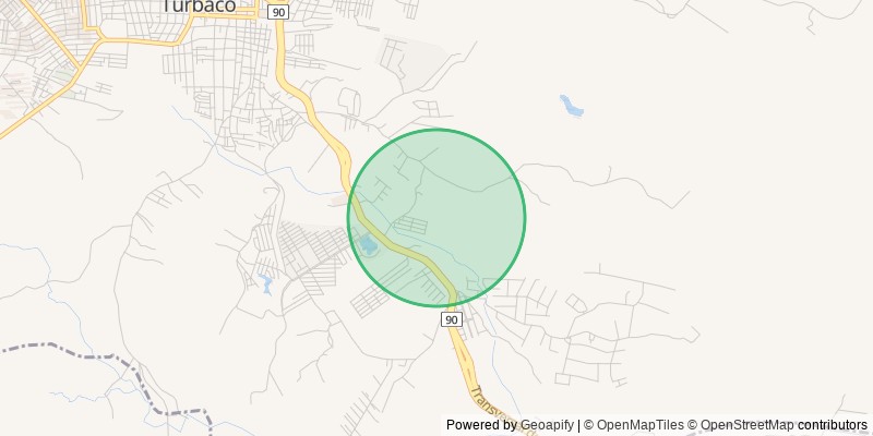 Mapa con la zona aproximada de la finca