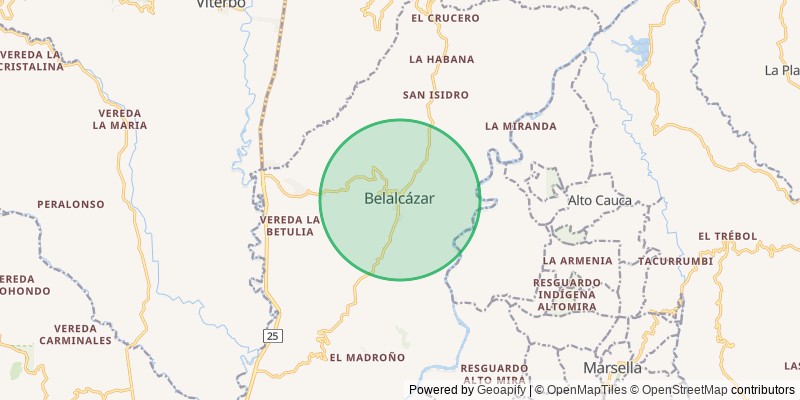 Mapa del municipio de Belalcázar