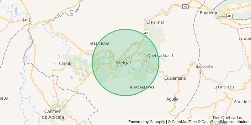 Mapa del municipio de Melgar
