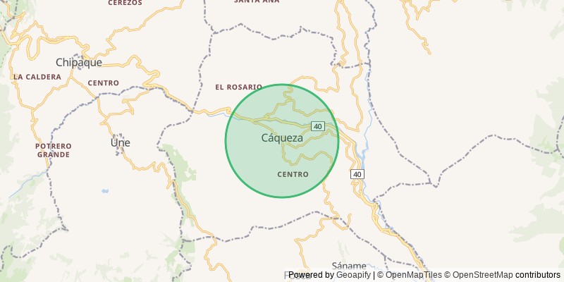 Mapa del municipio de Cáqueza