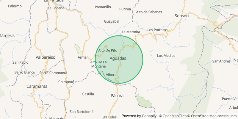 Mapa del municipio de Aguadas