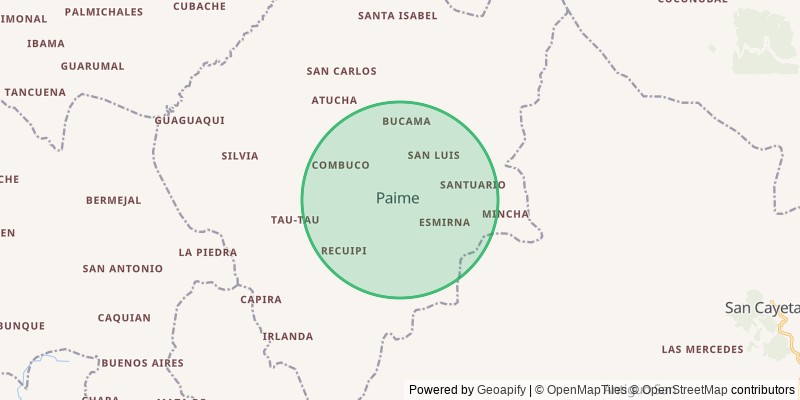 Mapa del municipio de Paime