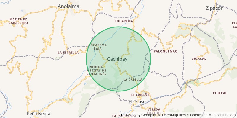 Mapa del municipio de Cachipay